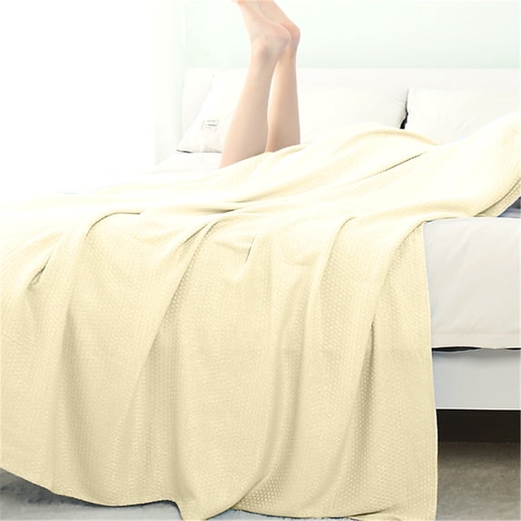 Blanket 90Cm X 100Cm Yellow A Polyester Blanket Color:Yellow Material:Linen