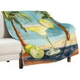 thumbnail image 1 of Blanket A Margarita Drink on The Beach with Palm Trees Soft Throw Blanket Independence Memorial Day Throw Blankets Flannel Blanket for Couch Sofa Bed for Adults Kids Boys Teens Gift for Adults 40"x50", 1 of 3