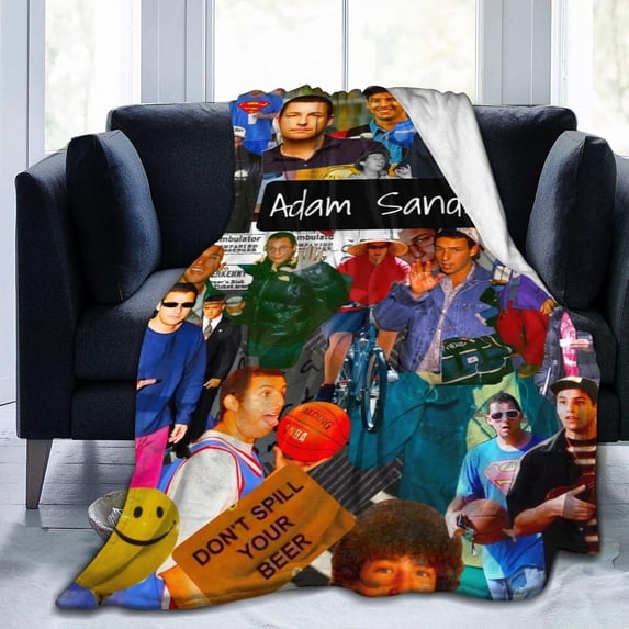 Blanket Adam Actors Sandler Throw Flannel Blankets Warm Soft Cozy Fuzzy Blanket for Bed Sofa Couch Camping Travel Gift Blankets for All Seasons 60""x50"", Black
