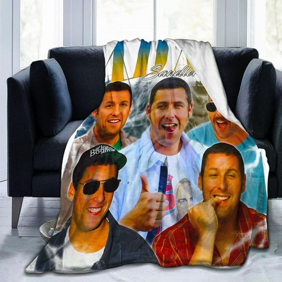 Blanket Adam Actors Sandler Throw Flannel Blankets Warm Soft Cozy Fuzzy Blanket for Bed Sofa Couch Camping Travel Gift Blankets for All Seasons 80"x60"