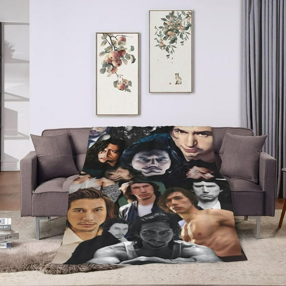 Blanket Adam Driver Soft and Comfortable Wool Fleece Throw Blankets Gift for Home Decoration Sofa Office car Camping Yoga Travel Home Decoration Cozy Plush Beach