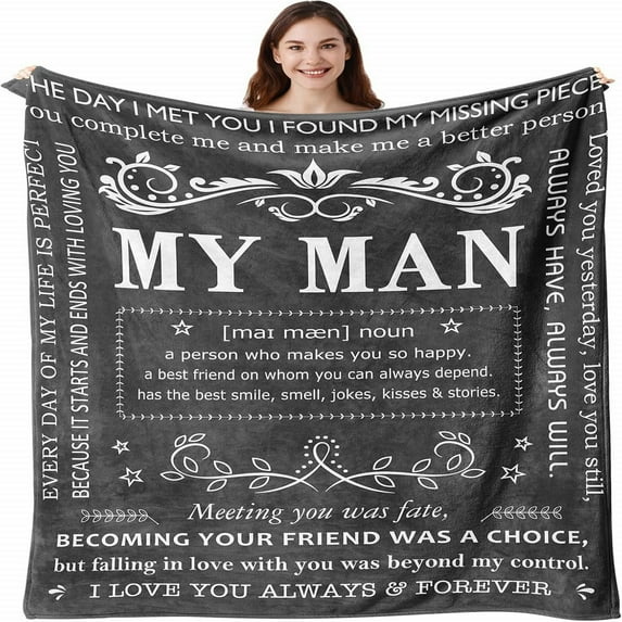 Blanket,Anniversary Throw Gifts For Him Gifts For Husband Husband Gifts Blanket 60"x50"Christmas/Valentine's Day Gifts For Him Birthday Gift Ideas I Lov