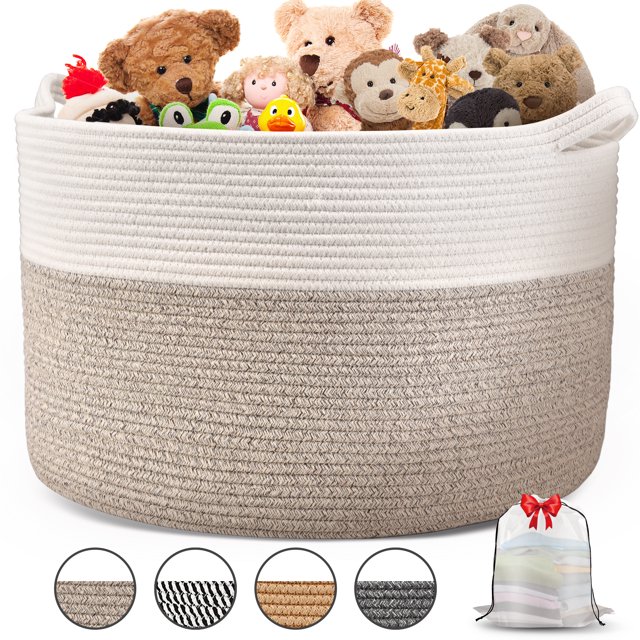Blanket Basket Living Room,22" x 22"x14",XXXL Storage Baskets,Woven
