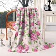 thumbnail image 1 of Blanket Beautiful Throw Blanket Ultra Soft Flannel Vintage Botanical Flower Blanket Gifts for Kids Adults 50x60in Soft Warm Cozy Throw Blanket for Home Chair Sofa Couch Bed, 1 of 1