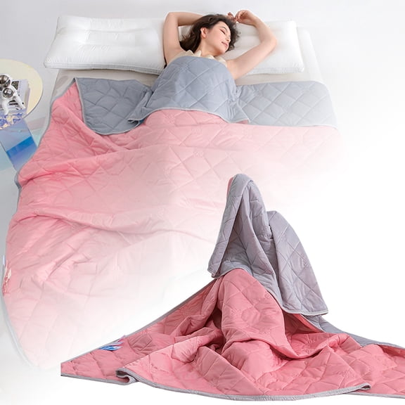 Blanket for Bed 150X200CM Soft Lightweight Summer Throw Ice Silk Feather Blend Breathable Machine Washable for Bedroom Hot Sleepers Warm Climates Home Use