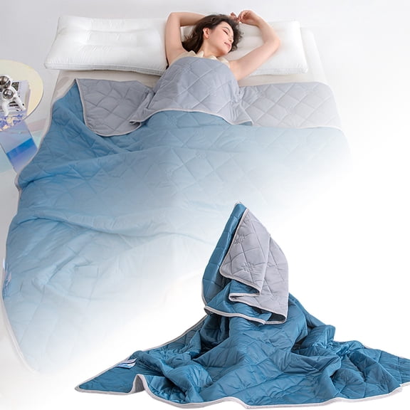 Blanket for Bed 150X200CM Soft Lightweight Summer Throw Ice Silk Feather Blend Breathable Machine Washable for Bedroom Hot Sleepers Warm Climates Home Use