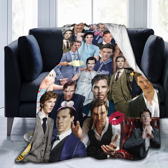 Blanket Benedict Cumberbatch Soft and Comfortable Wool Fleece Throw Blankets for Sofa Office car Camping Yoga Travel Home Decoration Cozy Plush Beach Blanket Gift