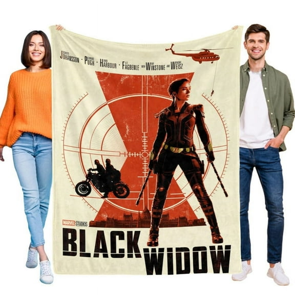 Blanket Black Widow Movie Soft Throw Blanket Micro Fleece Fuzzy Blankets Thin Bed Couch Decor Adult Nap Bedroom Car All Season Birthday Gifts 40"X50"