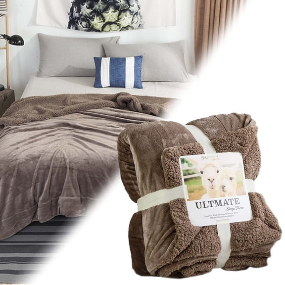 Blanket,Blanke Wool Flannel Lamb Blanket Blanket Double Gift Leisure Eveluo Composite Thickened Blanket Home Textiles