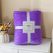 Blanket Blanket Drawn Blanket Flannel Air Conditioning Blanket Gift Blanket Coral Velvet Yoga Blanket Sofa Blanket(Purple)