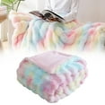 thumbnail image 1 of Blanket Blanket Fleece Rainbow Blanket for Sofa Cozy Soft Plush Throw Blanket for Couch Bed Thick Fuzzy Couch Blanket for Winter Comfy Bubble Blanket, 1 of 9