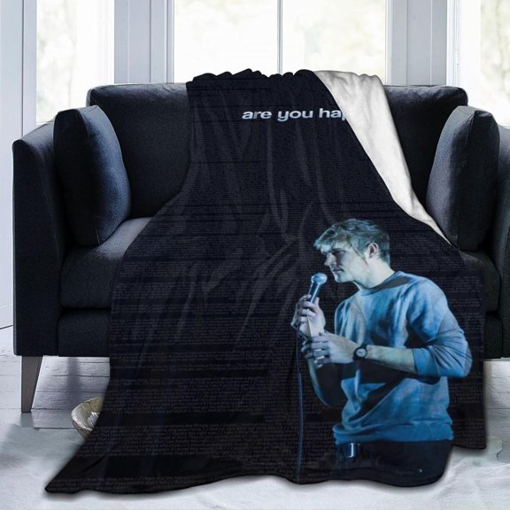 Blanket Bo Actors Burnham Throw Flannel Blankets Warm Soft Cozy Fuzzy Blanket for Bed Sofa Couch Camping Travel Gift Blankets for All Seasons 80""x60"", Black