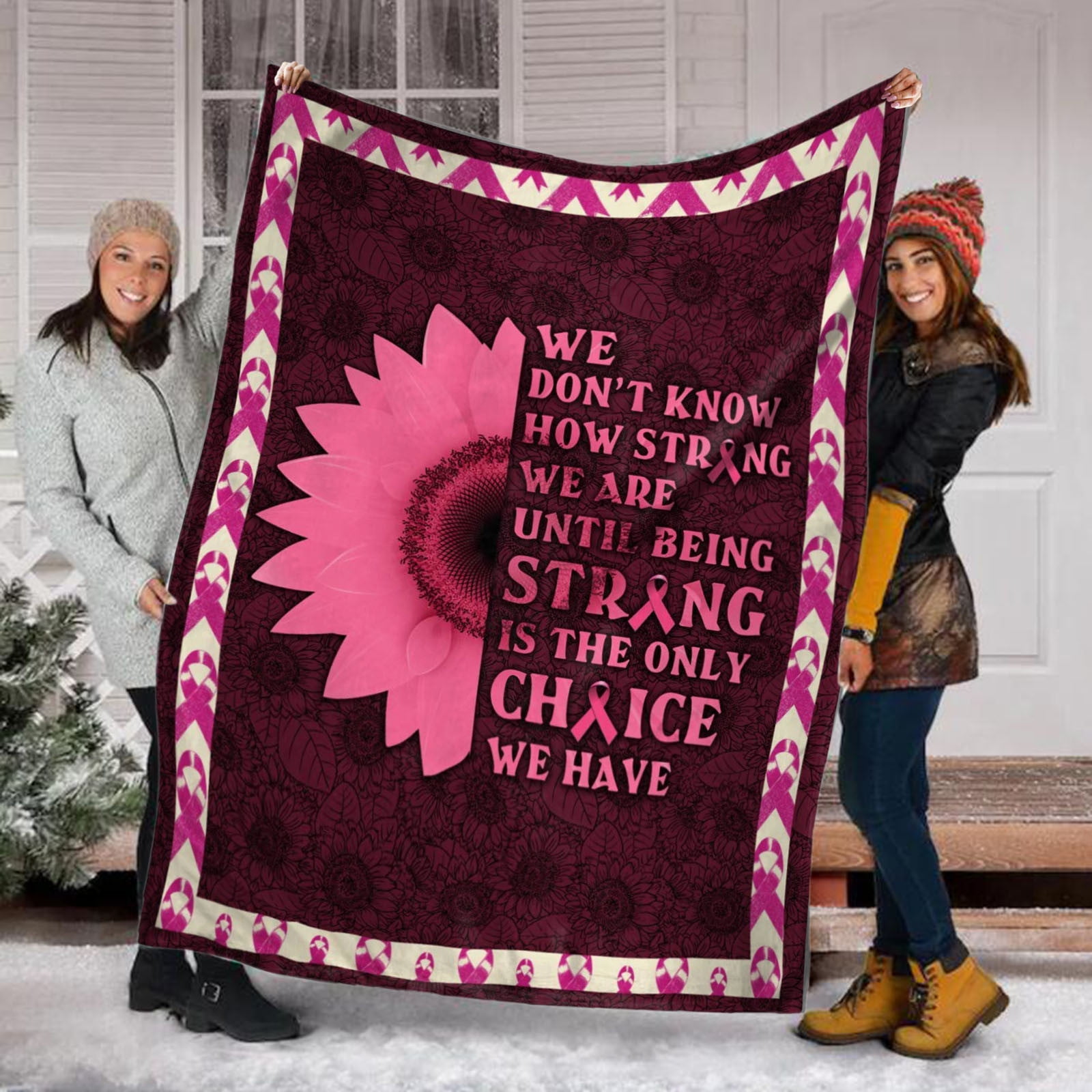 Blanket,Caring For Breast Cancer Pink Ribbon Awareness Home Textile ...