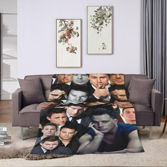 Blanket Channing Tatum Soft and Comfortable Wool Fleece Throw Blankets Gift for Home Decoration Sofa Office car Camping Yoga Travel Home Decoration Cozy Plush Beach