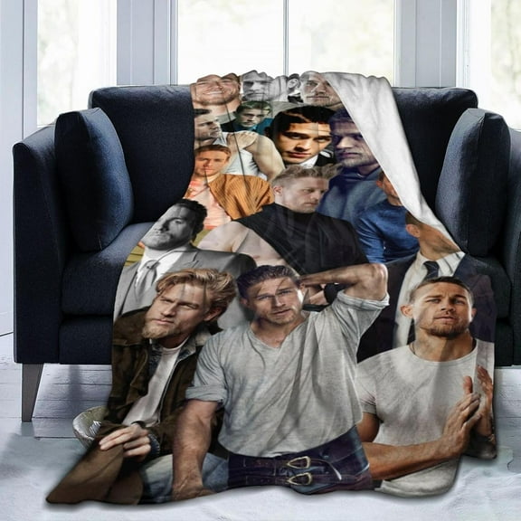 Blanket Charlie Hunnam Soft and Comfortable Wool Fleece Throw Blankets Gift for Home Decoration Sofa Office car Camping Yoga Travel Home Decoration Cozy Plush Beach