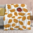 thumbnail image 1 of Blanket Chicken Nuggets Fried Throws Gift for Kids Boys Girls Plush Lightweight Sheet Funny Food Stuffed Super Soft Flannel Blankets Men Women Bedding for Party Couch Bed-50"x40" Poster for Toddler, 1 of 1