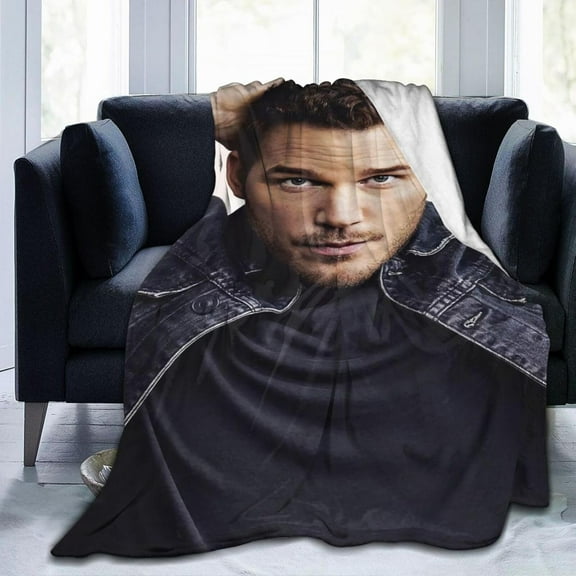 Blanket Chris Actors Pratt Throw Flannel Blankets Warm Soft Cozy Fuzzy Blanket for Bed Sofa Couch Camping Travel Gift Blankets for All Seasons 50"x40"