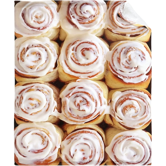 Blanket Cinnamon Roll Fleece Lightweight Throws Gift for Birthday Christmas Soft Flannel Blankets for All Season Bed Sofa 50"x40" Small for Kids