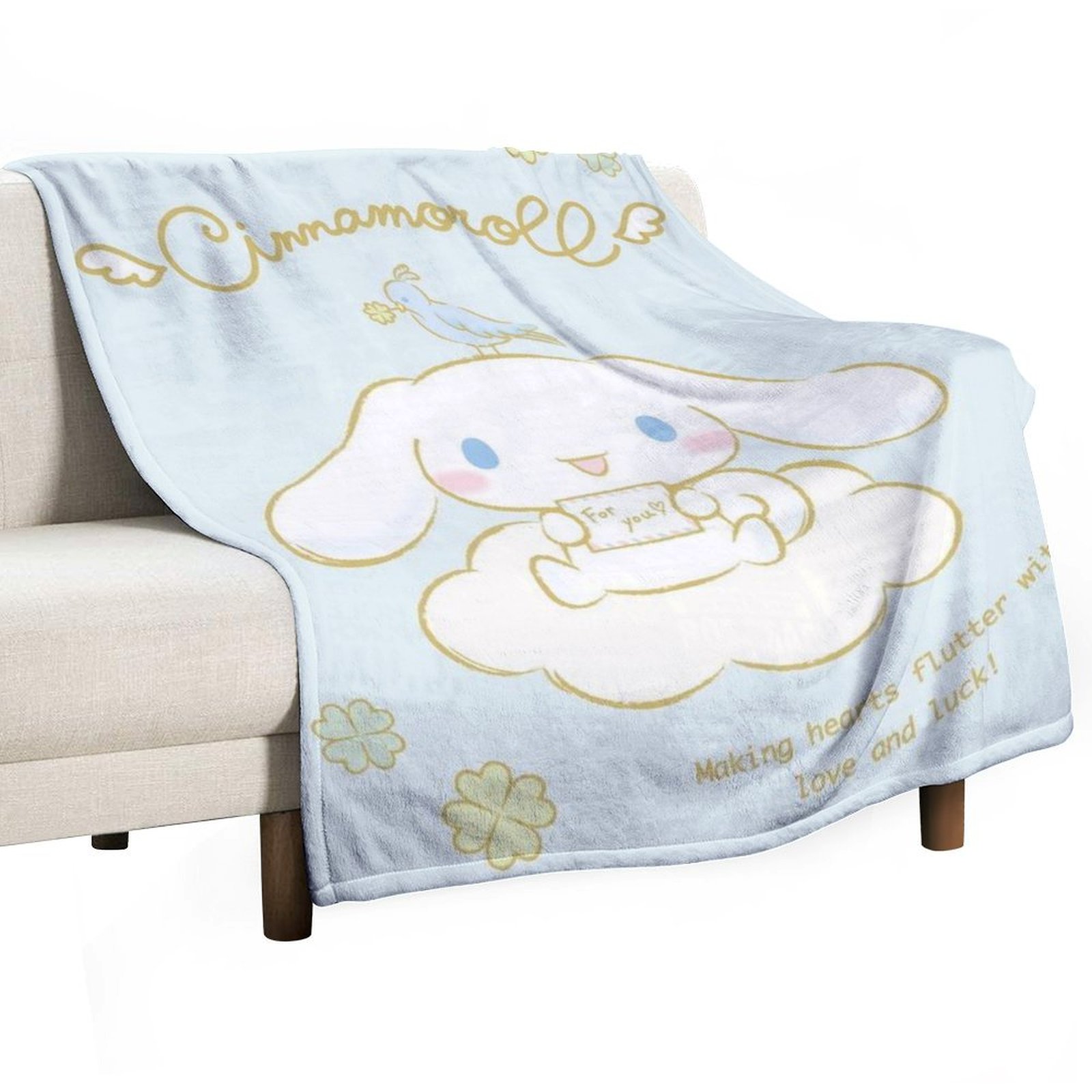 Blanket Cinnamoroll Cartoon Cute Plush Throw Blanket All Season Flannel