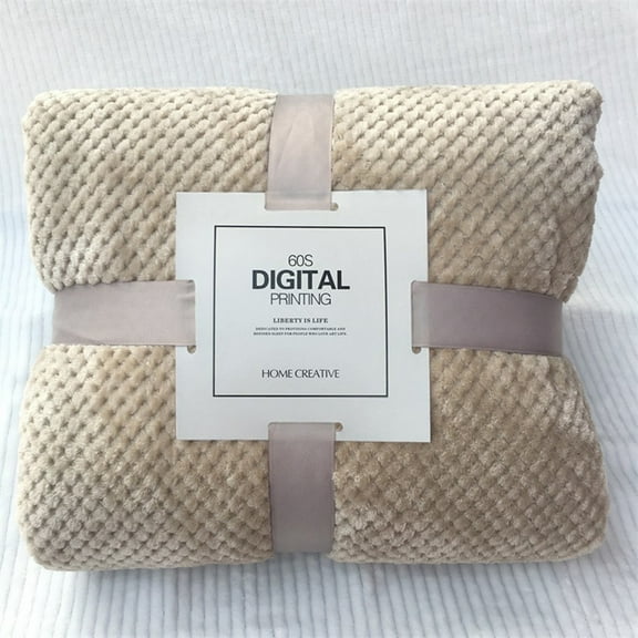 Blanket, Coral Fleece Blanket, Khaki, 70*100cm/ Soft Warm Plaid Fleece Bed Blanket Large Mesh Flannel Blankets Thick Breathable