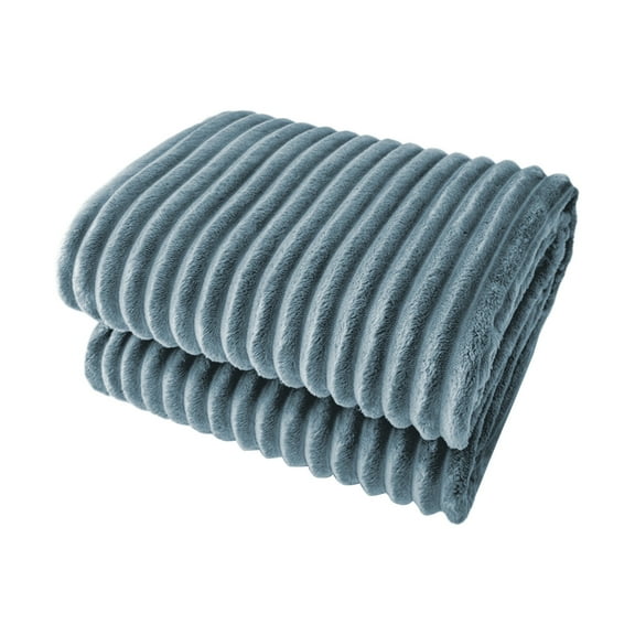 Blanket Cover Flannel Fleece Throw Blanket Warm And Soft Striped Couch And Bed Blanket Cozy Microfiber Ribbed Sofa Decor For All Season