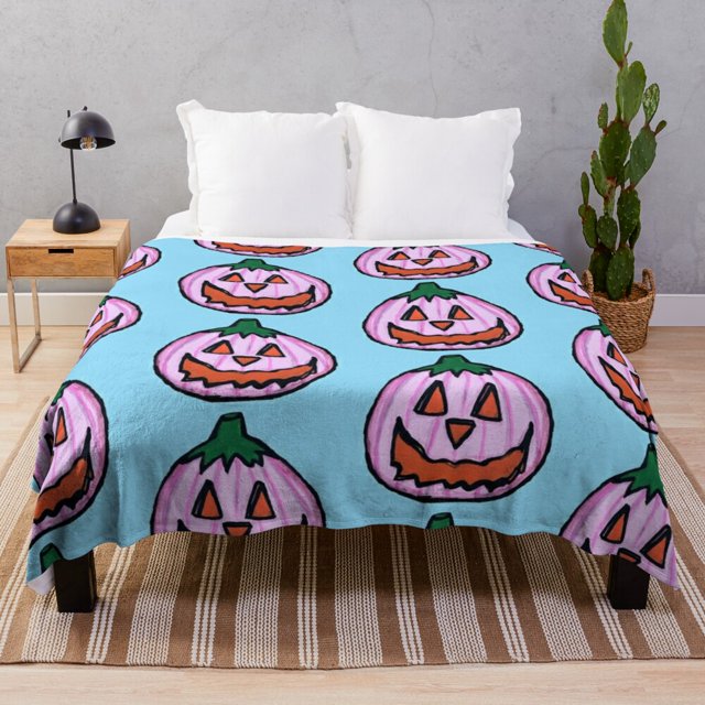 Blanket Cute Pumpkin Bat King Full Size Lightweight Super Soft Warm for