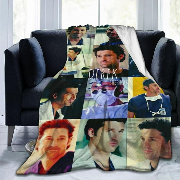 Blanket Derek Actors Shepherd Throw Flannel Blankets Warm Soft Cozy Fuzzy Air Conditioning Blanket for Living Room Sofa Bed Gift Blankets for All Seasons 30"x40"