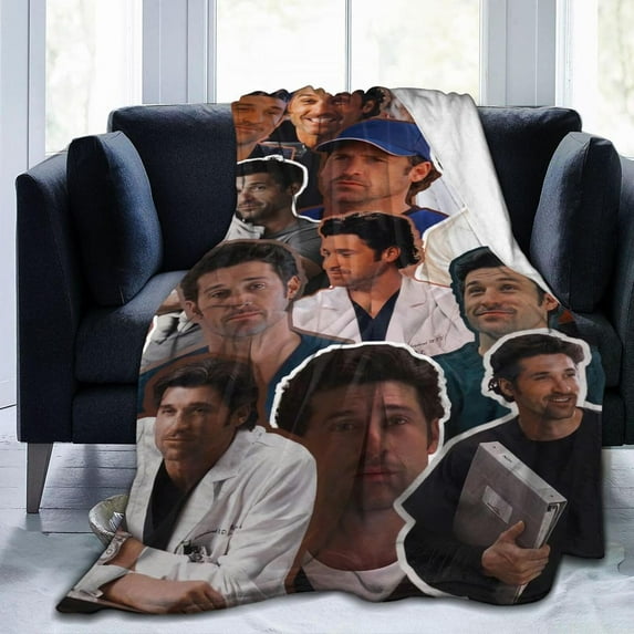 Blanket Derek Actors Shepherd Throw Flannel Blankets Warm Soft Cozy Fuzzy Air Conditioning Blanket for Living Room Sofa Bed Gift Blankets for All Seasons 30"x40"