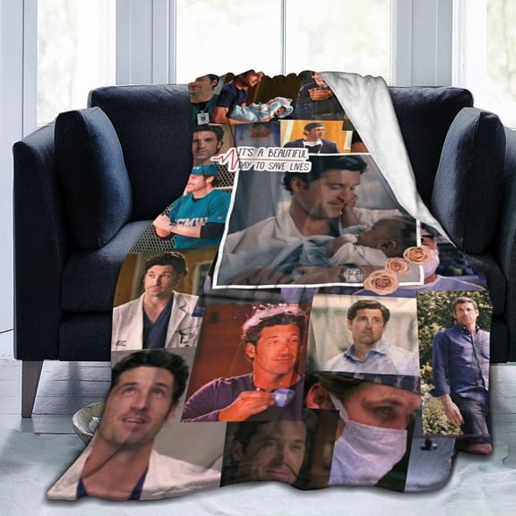 Blanket Derek Actors Shepherd Throw Flannel Blankets Warm Soft Cozy Fuzzy Air Conditioning Blanket for Living Room Sofa Bed Gift Blankets for All Seasons 30"x40"