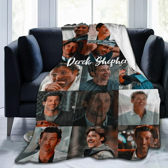 Blanket Derek Actors Shepherd Throw Flannel Blankets Warm Soft Cozy Fuzzy Air Conditioning Blanket for Living Room Sofa Bed Gift Blankets for All Seasons 50"x60"
