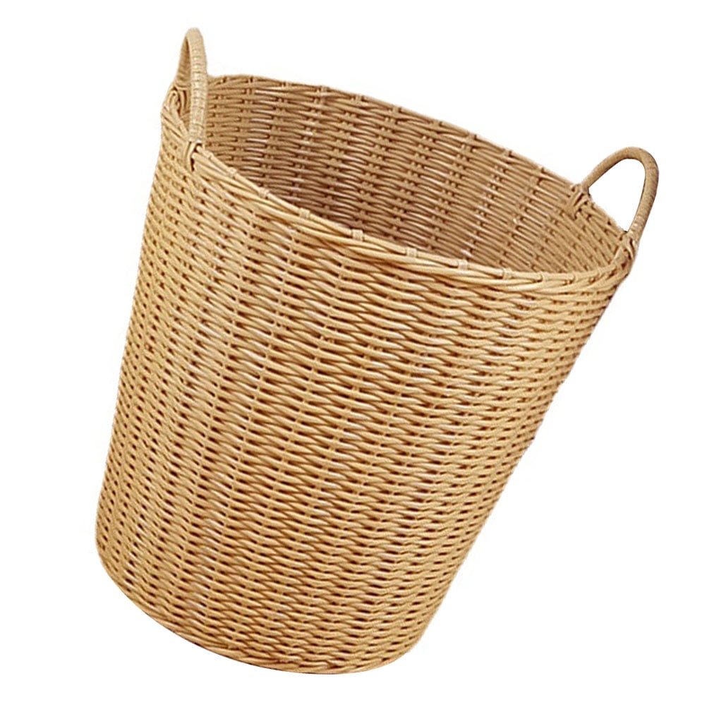 Plastic Woven Laundry Basket, Portable, Foldable, Imitation Rattan, Large Capacity, Ideal For Minimal Spaces