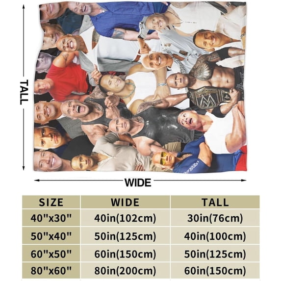 Blanket Dwayne Douglas Johnson Soft and Comfortable Warm Fleece Throw Blankets Gift for Room Sofa Office Bed car Camp Couch Decoration Cozy Plush Beach Blankets All Season