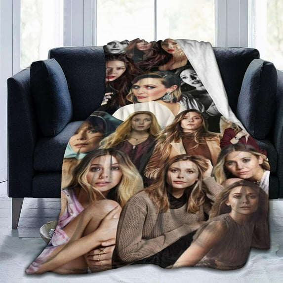 Blanket Elizabeth Olsen Throw Flannel Blankets UltraSoft Micro Fleece Blanket Warm Cozy Plush Gift for Room Decoration Sofa,Office Bed car Camp Couch Beach