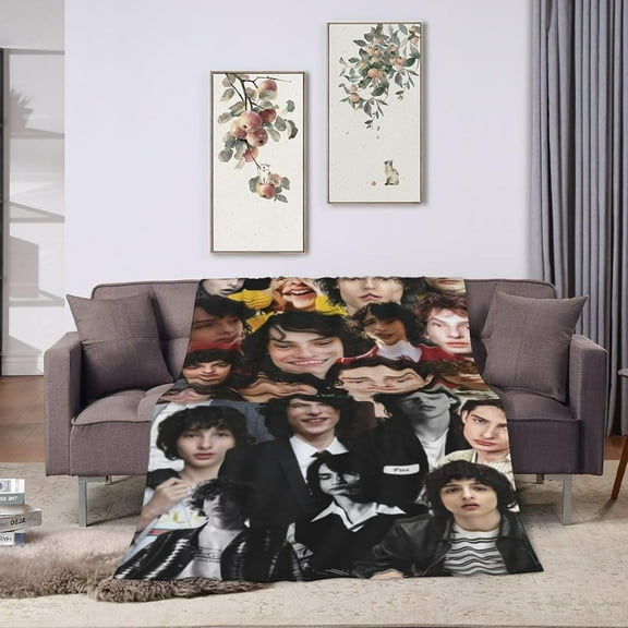 Blanket Finn Wolfhard Soft and Comfortable Wool Fleece Throw Blankets Gift for Home Decoration Sofa Office car Camping Yoga Travel Home Decoration Cozy Plush Beach