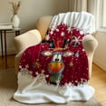 thumbnail image 1 of Blanket Fleece Flanel Throw, Christmas Elk Microfiber Soft Lightweight Blanket for Bed, Sofa, Xmas Snowflake Winter Holiday New Years All Season Warm Decorative Accent Machine Washable, 60" x 80", 1 of 4