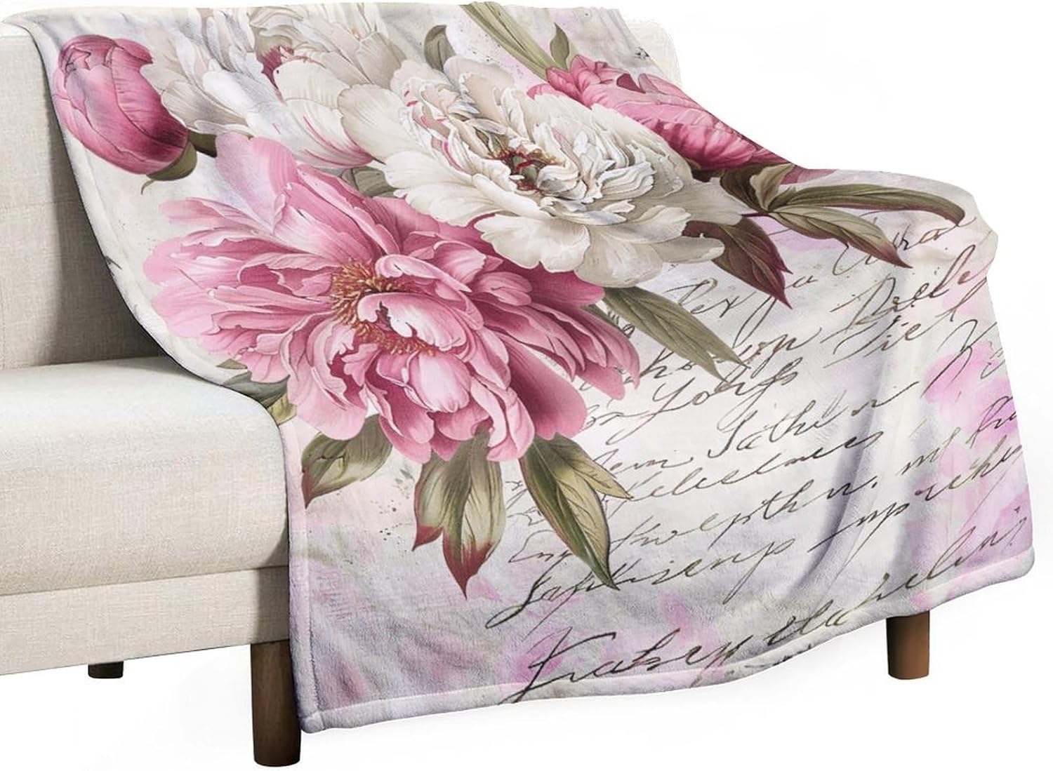 Blanket French Style Blue Floral Soft Warm Throw Blankets Vintage