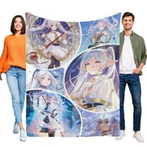 Blanket Frieren Beyond Journey's End Anime Soft Throw Blanket Micro Fleece Fuzzy Blankets Thin Bed Couch Decor Adult Nap Bedroom Car All Season Birthday Gifts 40"X50"