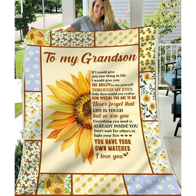 Blanket Gift For Grandson Never Forget Life Is Touch - Walmart.com