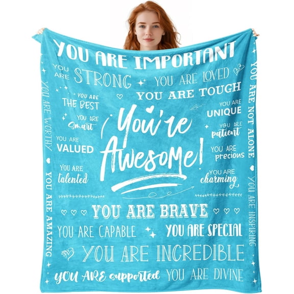 Blanket Gift for Women Man Get Well Gifts - You are Awesome 50" x 60" Soft Throw Blanket - Inspirational Gift for Her Him Thinking of You Friendship Gifts for Woman Feel Better After Surgery Gifts