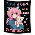thumbnail image 1 of Blanket for Girls - 50x40 Inches Small Cute Throw for Kids, Teens 8-12 - Just A Girl Who Loves Themed Stuff Blankets Gifts Ideas - Soft Plush Flannel for Camping, Couch, 1 of 6