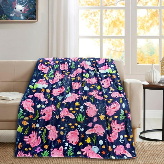 Blanket for Girls Soft Cozy Lightweight Xmas Gifts Throw Blanket for Couch Sofa Bed Living Room Home Navy Pink Decor for Boys Girls Kids Adults Gift 50x60 inch