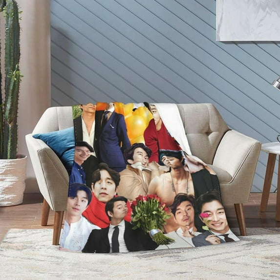 Blanket Gong Yoo Ultra-Soft Micro Fleece Wollen Blankets Throw Blankets Carpet Gift for Home Decoration,Decor Sofa,Office,Dormitory Bed car Camp Couch All Seasons