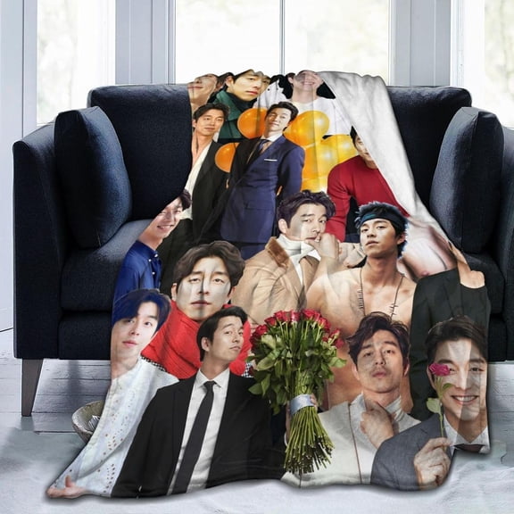 Blanket Gong Yoo Ultra-Soft Micro Fleece Wollen Blankets Throw Blankets Carpet Gift for Home Decoration,Decor Sofa,Office,Dormitory Bed car Camp Couch All Seasons