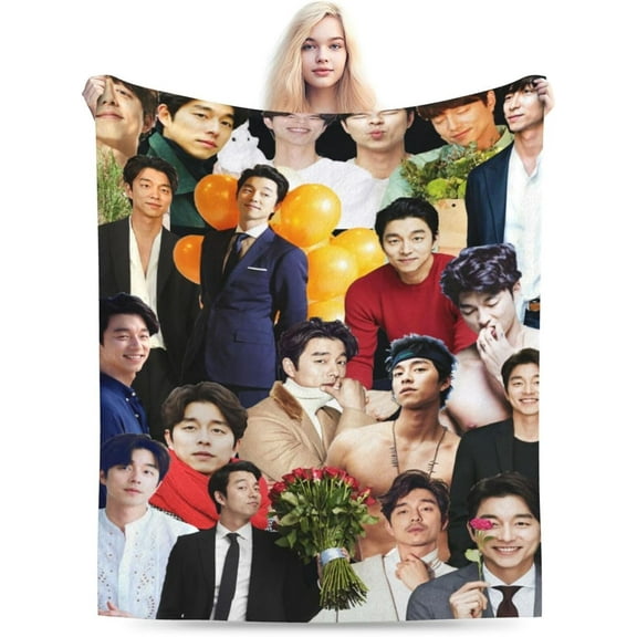 Blanket Gong Yoo Ultra-Soft Micro Fleece Wollen Blankets Throw Blankets Carpet Gift for Home Decoration,Decor Sofa,Office,Dormitory Bed car Camp Couch All Seasons