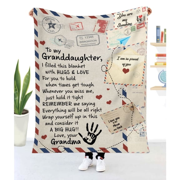 Blanket Grandma To Granddaughter I Filled This Blanket With Hugs & Love, 50x60in Fleece Blanket
