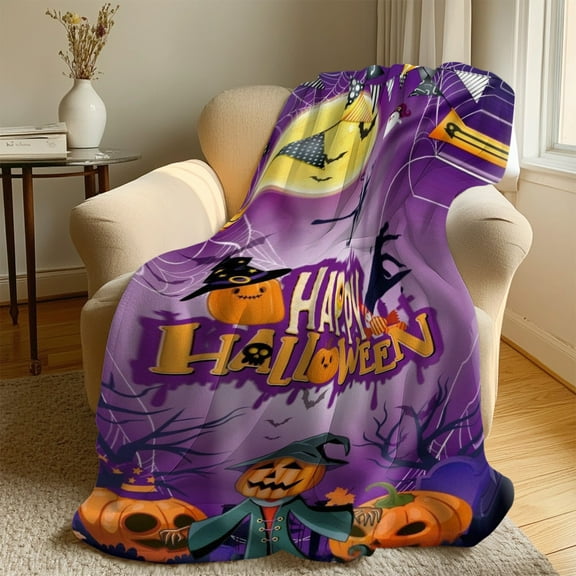 Blanket,Halloween Flannel Blanket – Conditioning/Siesta Throw Soft & Cozy