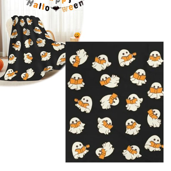 Blanket,Halloween Plush Throw Blanket Cozy Flannel & Pumpkin Design Soft Warm Decor For Couch Bed Sofa Perfect For Fall & Halloween