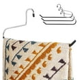 thumbnail image 1 of Blanket Hangers (3 Pack) - Stainless Steel Quilt Hangers with Vinyl Non-Slip Coating - Holds Up To 40 Lbs - Heavy Duty Hangers for Closet Storage, Comforters, Bedding, Towels, Rugs - Stock Your Home, 1 of 7