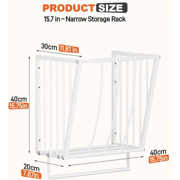 Blanket Holder Wall Mounted 15.7in, Metal Blanket Rack for Living Room Storage & Decoration, Space-Saving Towel Rack for Bedroom, Entryway, or Laundry Room, White