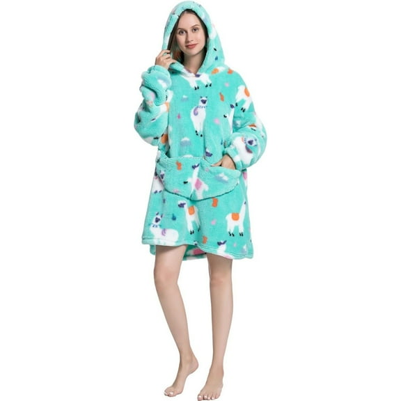Blanket Hoodie for Women Men Oodie Adult Cozy Warm Wearable Blanket Comfy Sherpa Oversized Hoodie Blanket Sweater with Pocket
